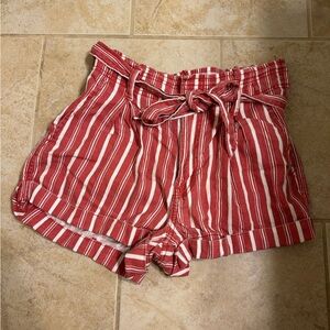 American Eagle Outfitters Striped Red Women's Shorts